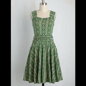 ModCloth Effie’s Heart Green Vines Dress